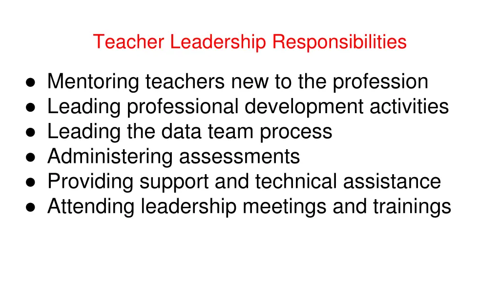 teacher leadership responsibilities 1