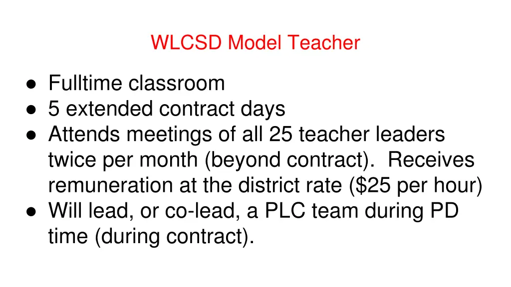 wlcsd model teacher