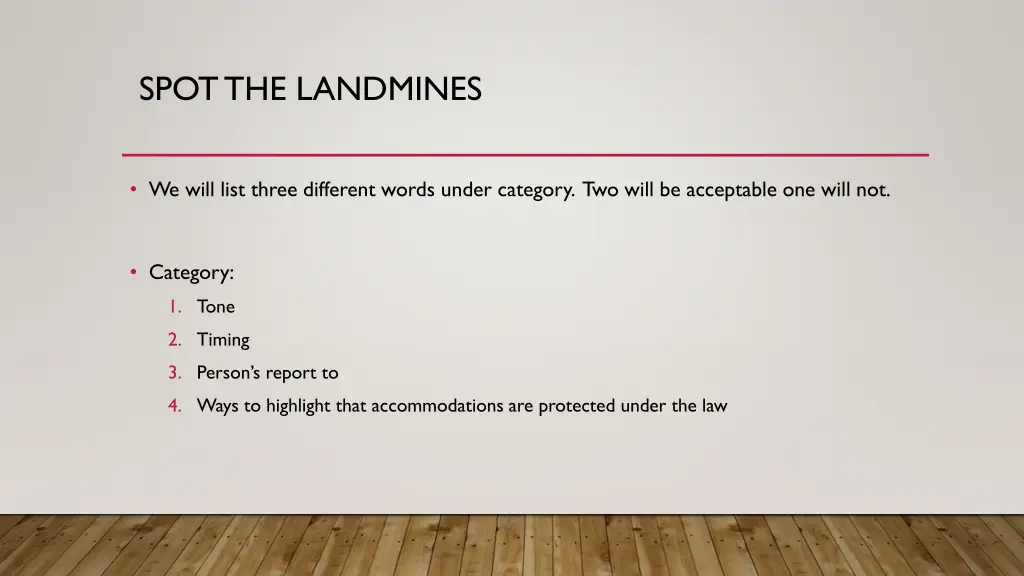 spot the landmines