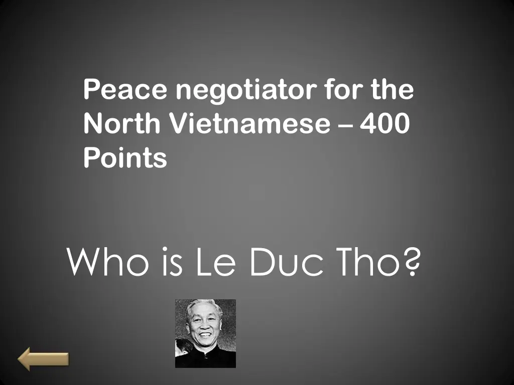 peace negotiator for the north vietnamese