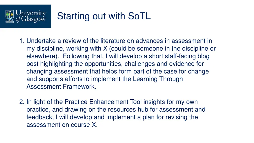 starting out with sotl