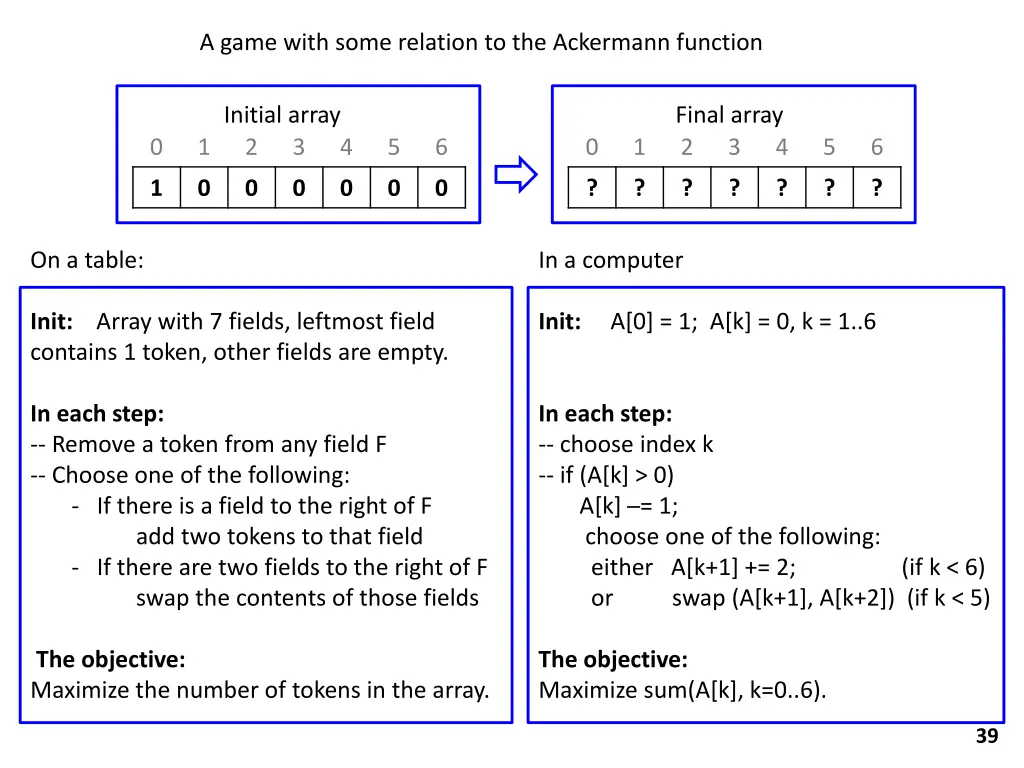 a game with some relation to the ackermann