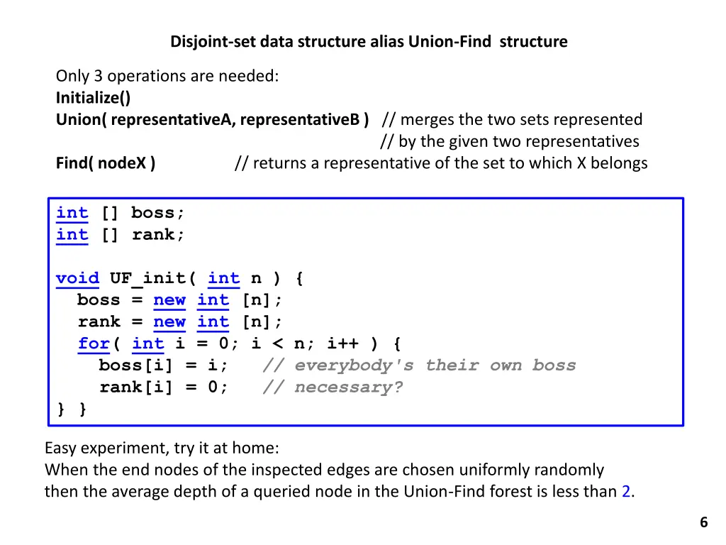 disjoint set data structure alias union find