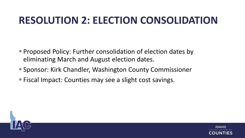 resolution 2 election consolidation