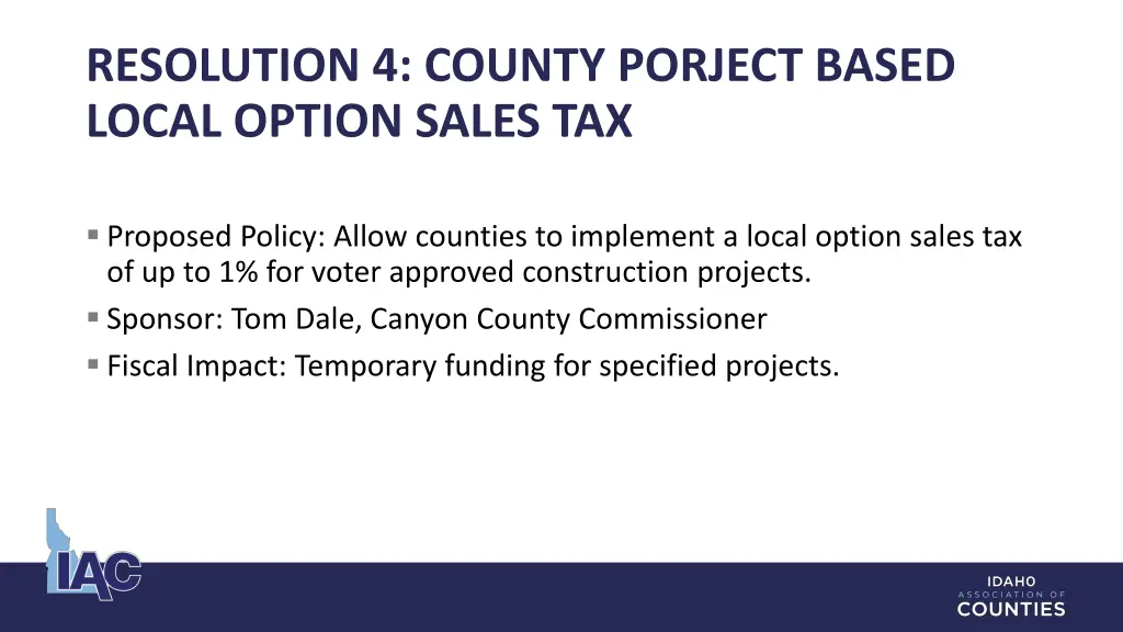 resolution 4 county porject based local option