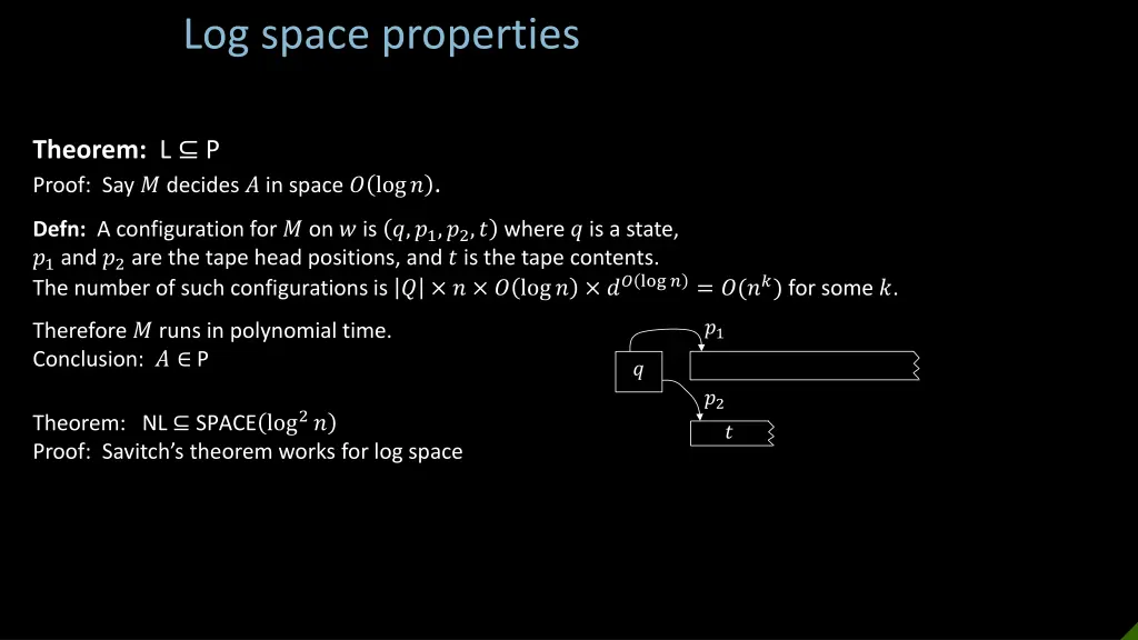 log space properties