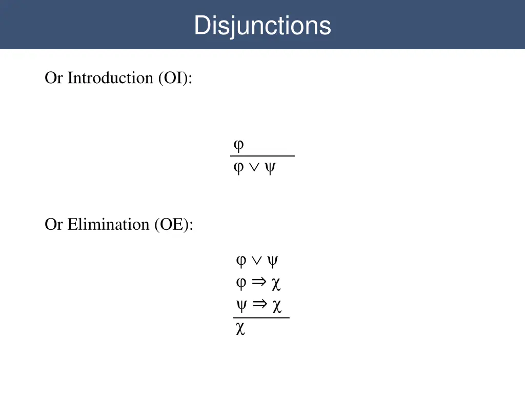 disjunctions