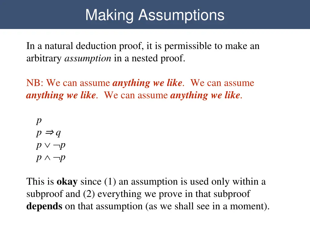making assumptions