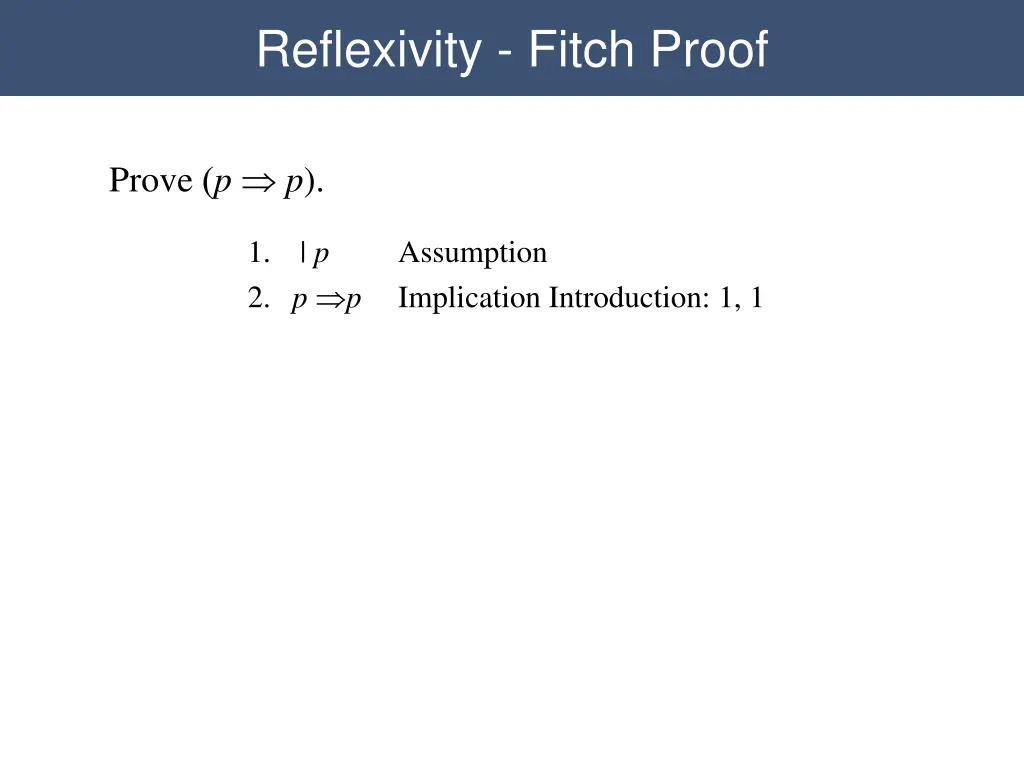 reflexivity fitch proof