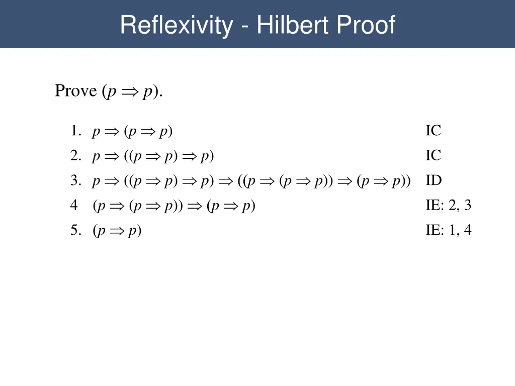 reflexivity hilbert proof
