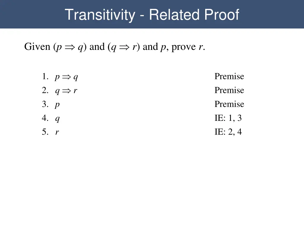 transitivity related proof