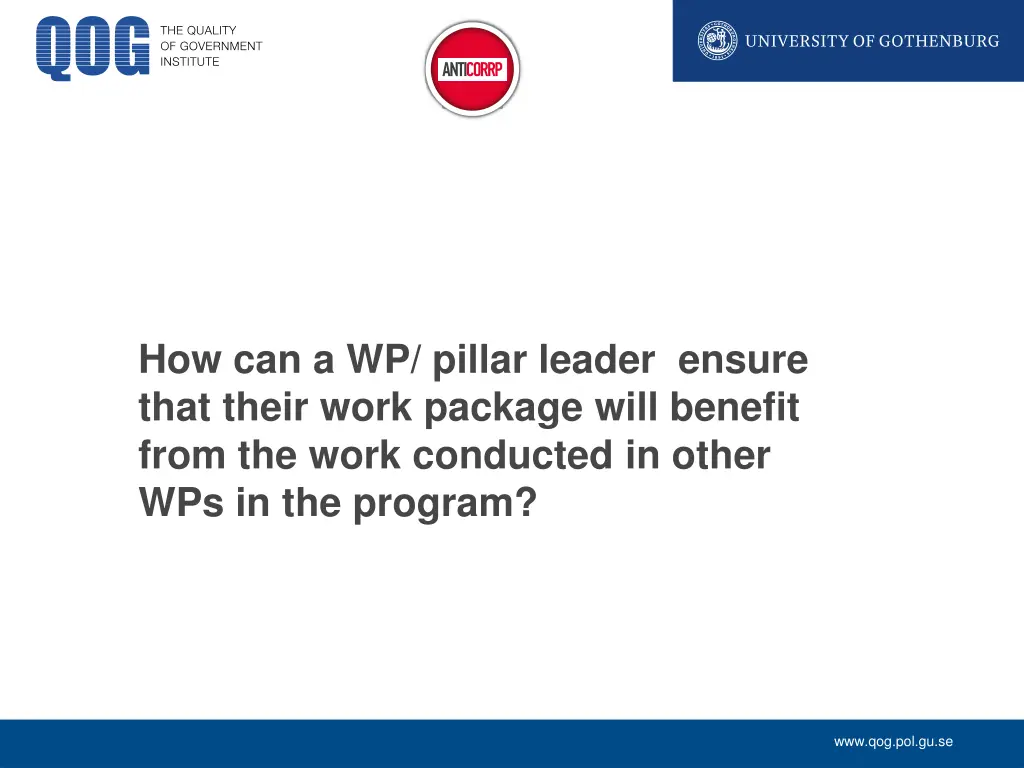 how can a wp pillar leader ensure that their work