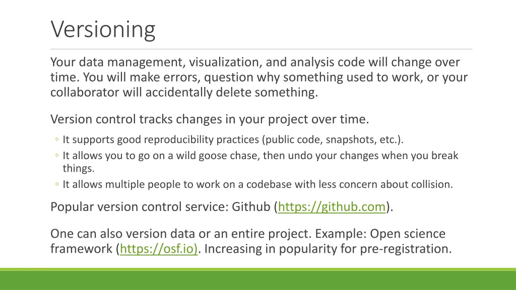 versioning