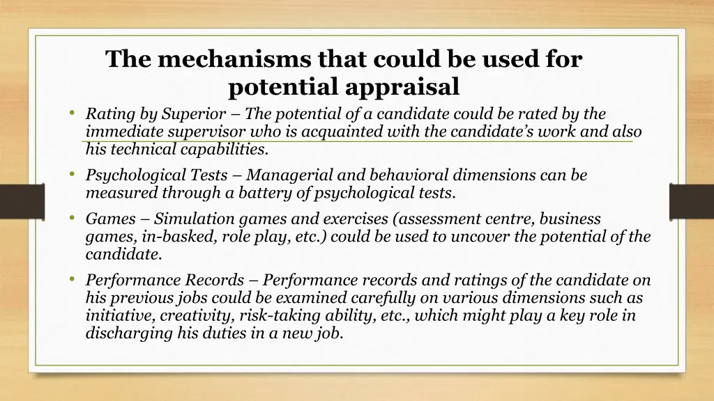 the mechanisms that could be used for potential