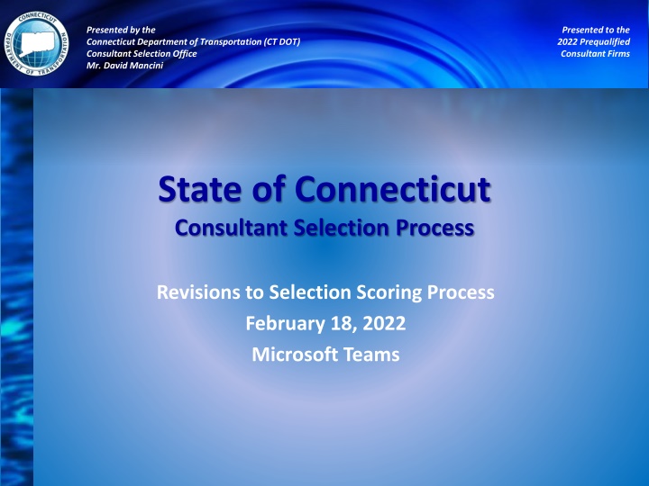 presented by the connecticut department