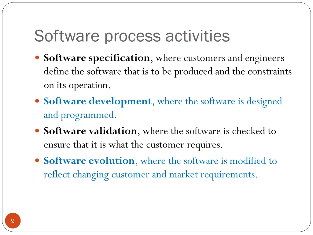 software process activities