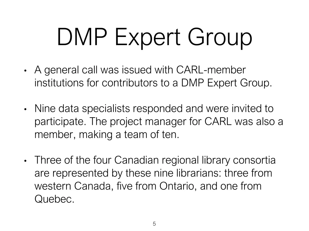 dmp expert group