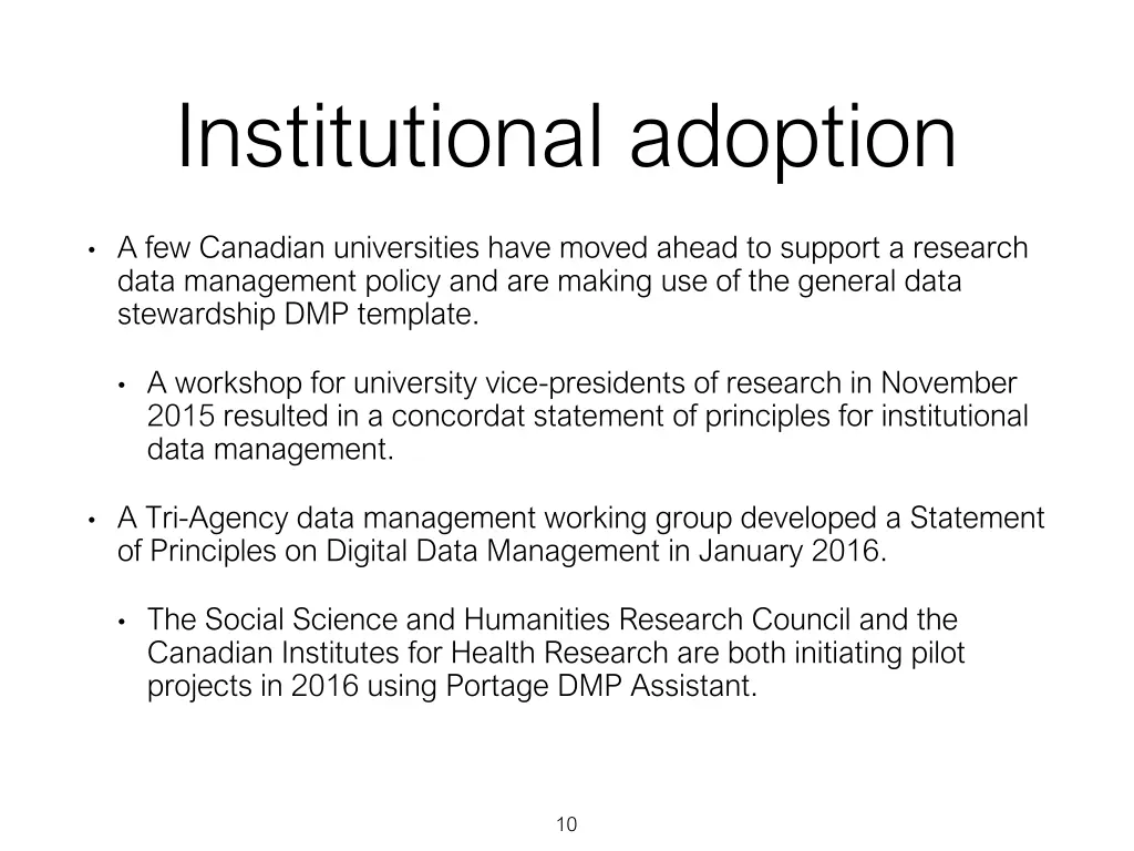 institutional adoption