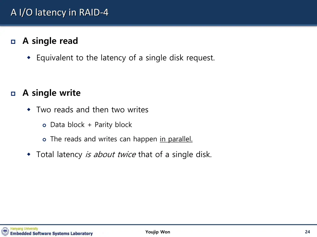 a i o latency in raid 4