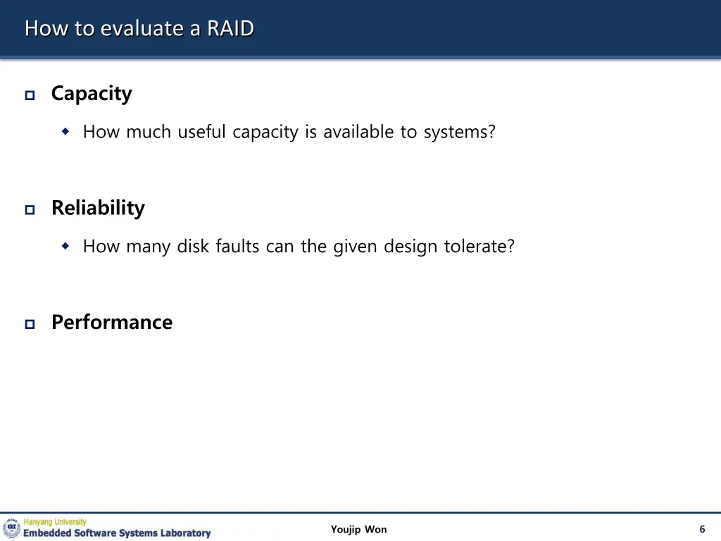 how to evaluate a raid