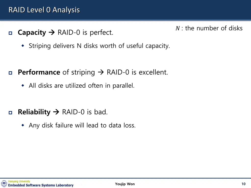 raid level 0 analysis