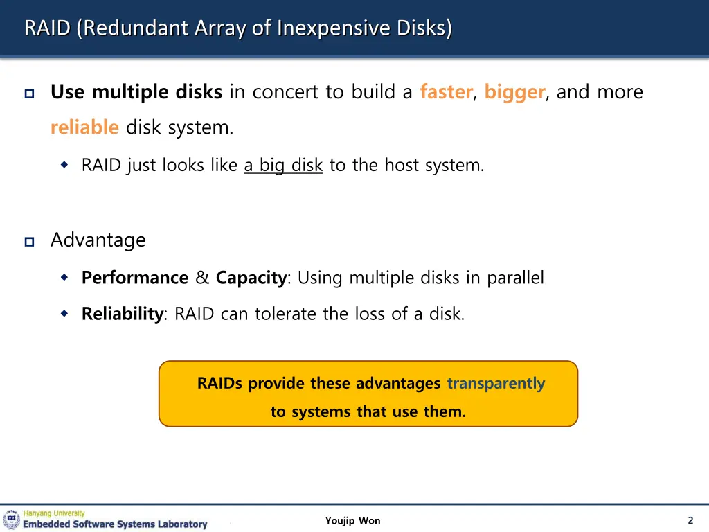 raid redundant array of inexpensive disks