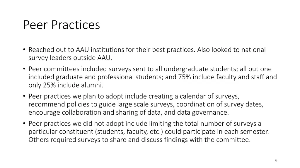 peer practices