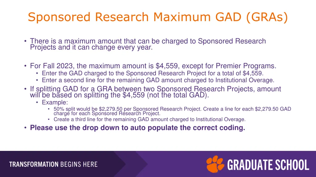 sponsored research maximum gad gras