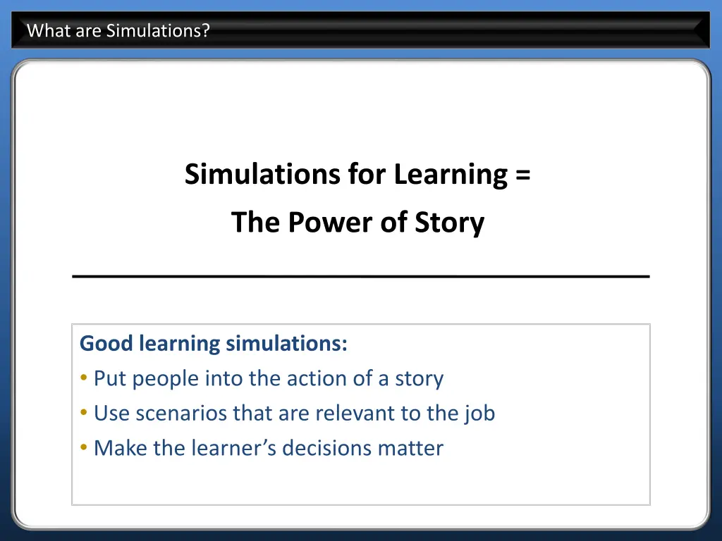 what are simulations