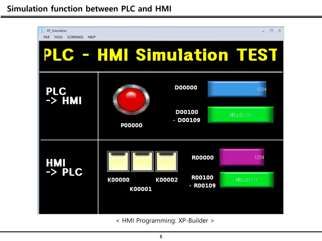 simulation function between plc and hmi 4
