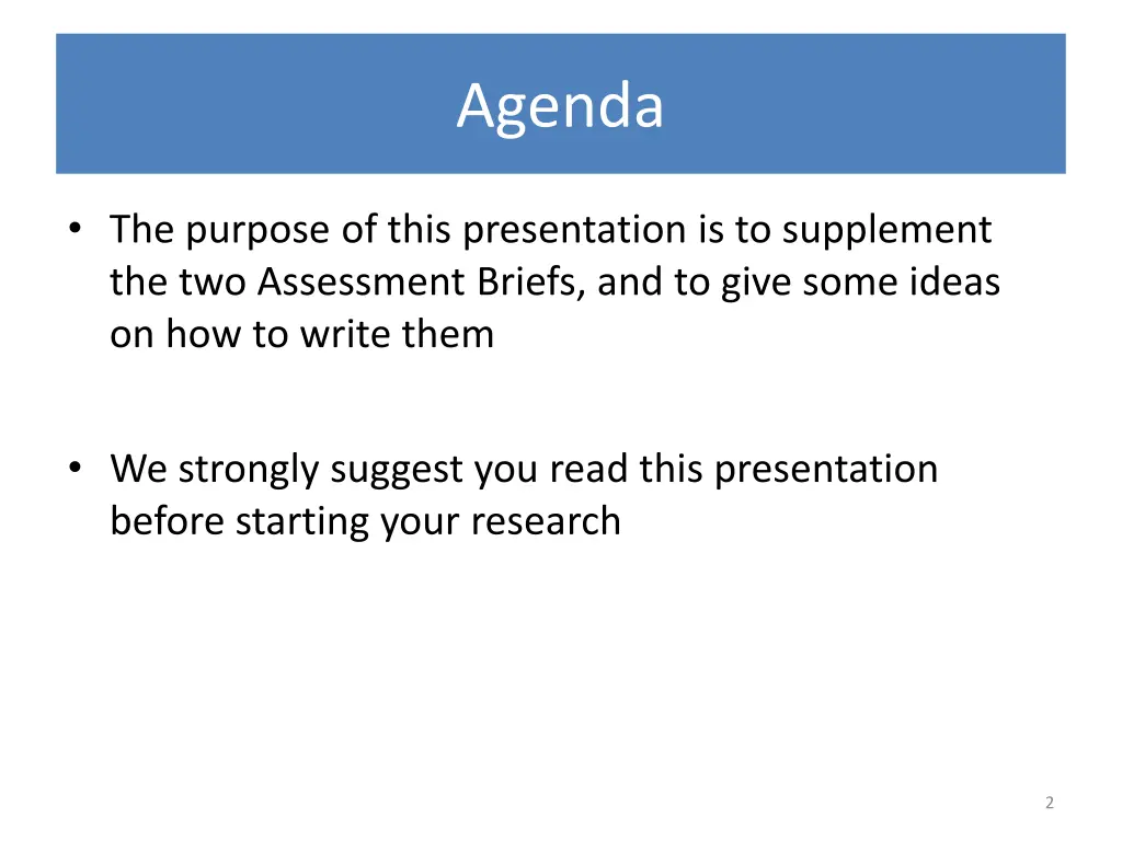 agenda