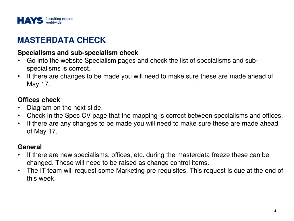 masterdata check
