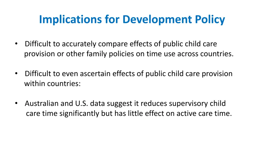 implications for development policy