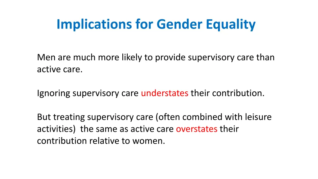implications for gender equality