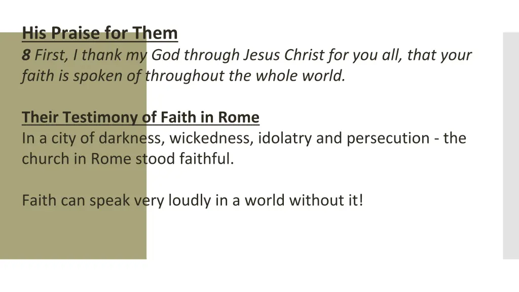 his praise for them 8 first i thank