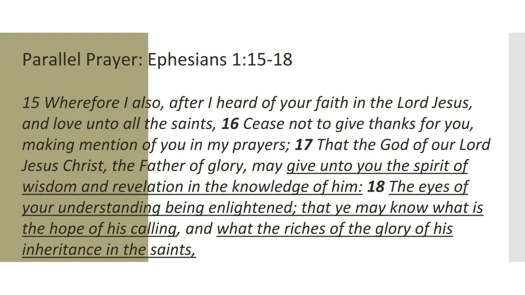 parallel prayer ephesians 1 15 18