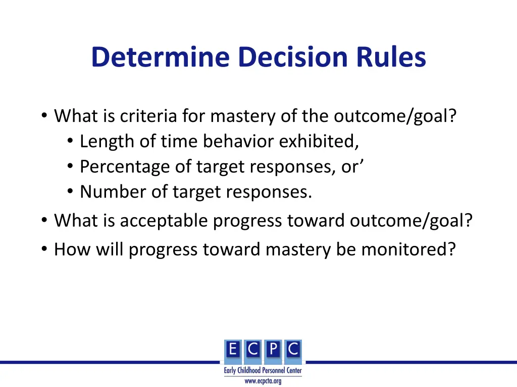 determine decision rules