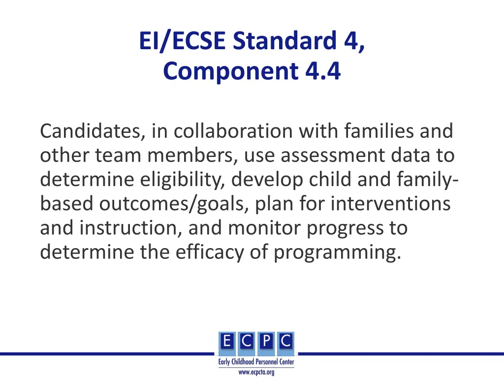ei ecse standard 4 component 4 4
