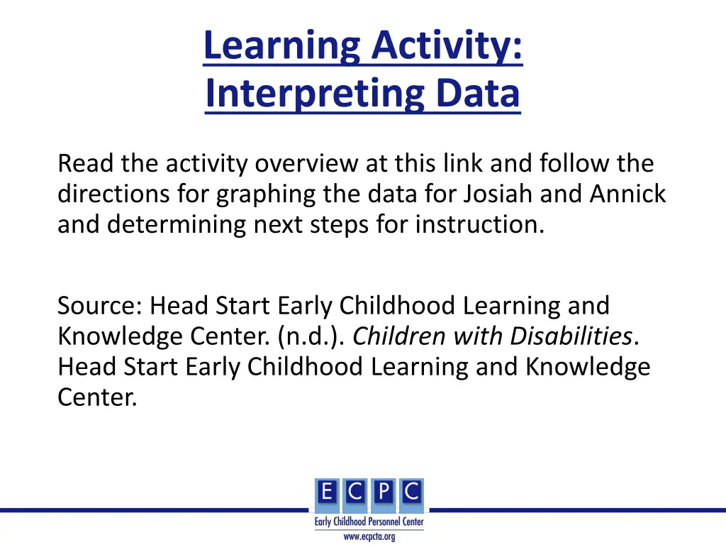 learning activity interpreting data