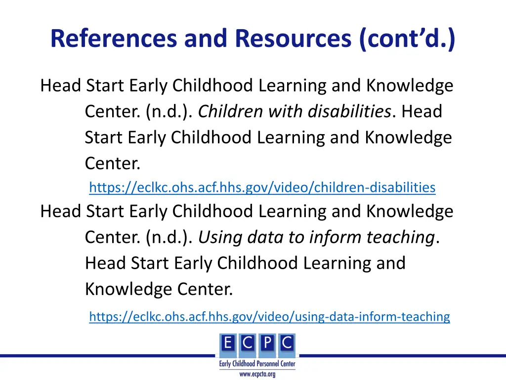references and resources cont d
