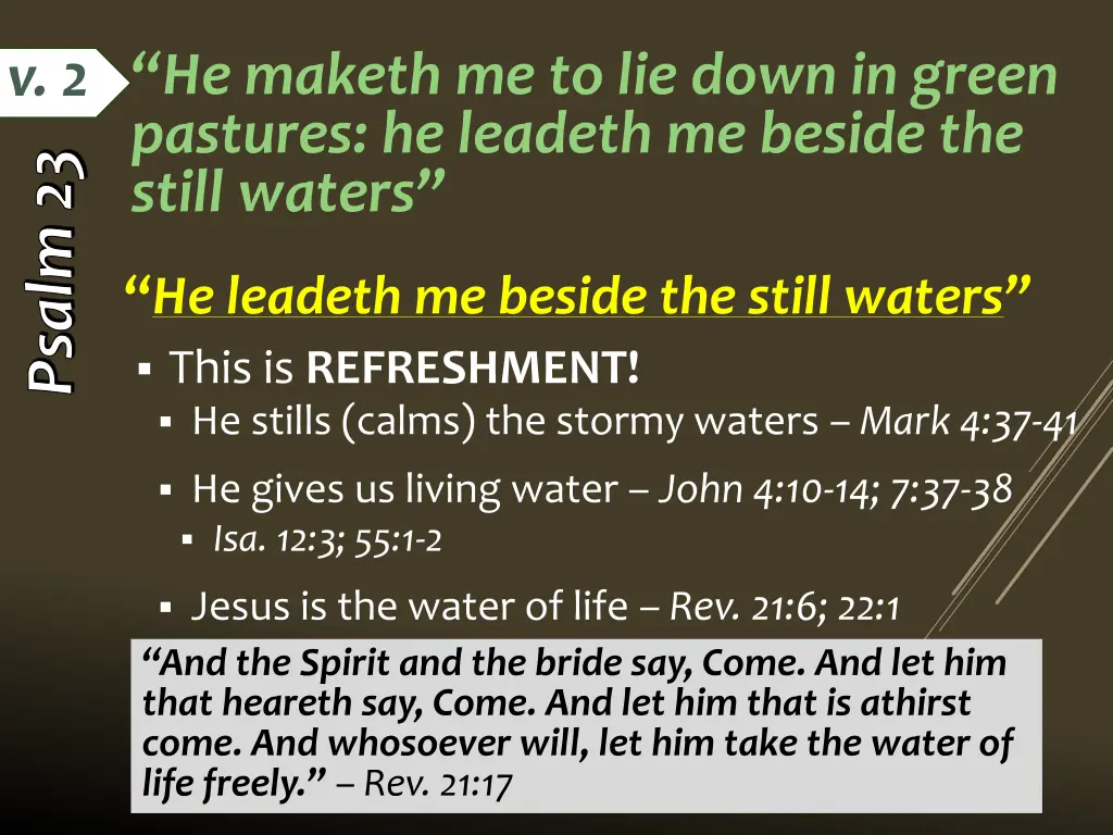 he maketh me to lie down in green pastures 1