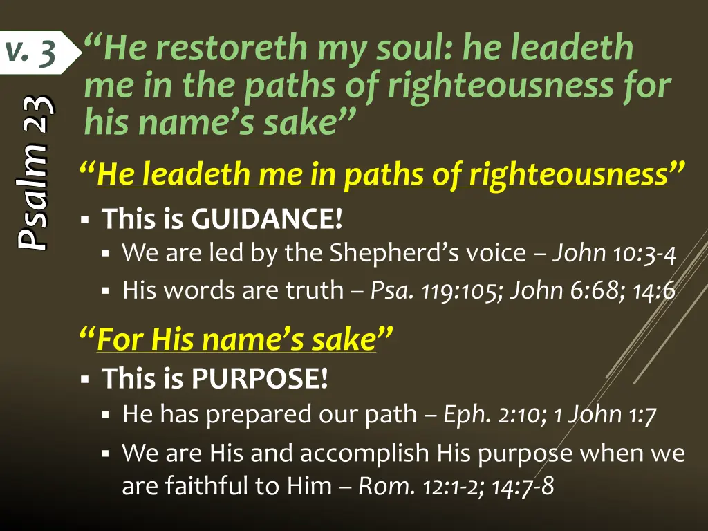 he restoreth my soul he leadeth me in the paths 1