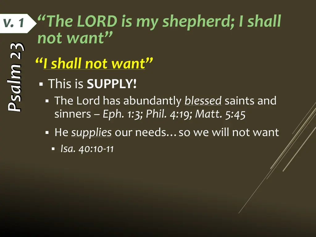 the lord is my shepherd i shall not want 1