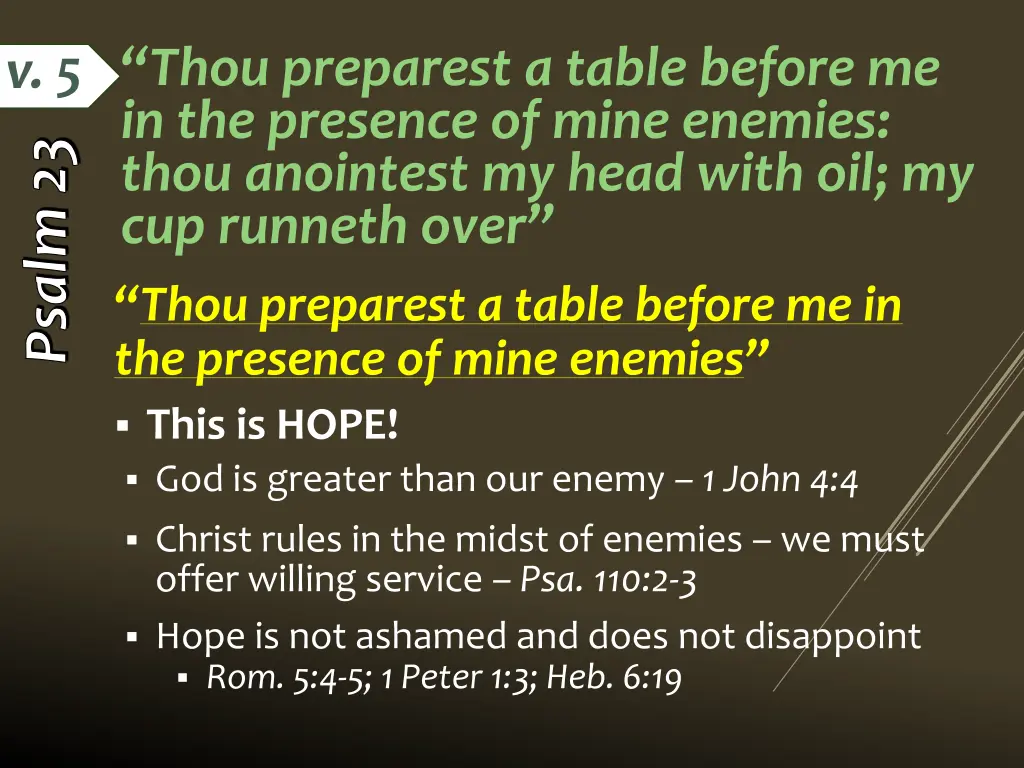 thou preparest a table before me in the presence