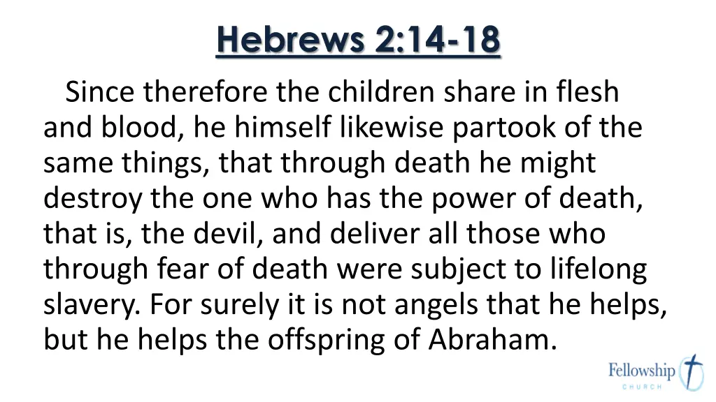 hebrews 2 14 18
