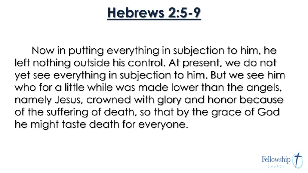 hebrews 2 5 9 1