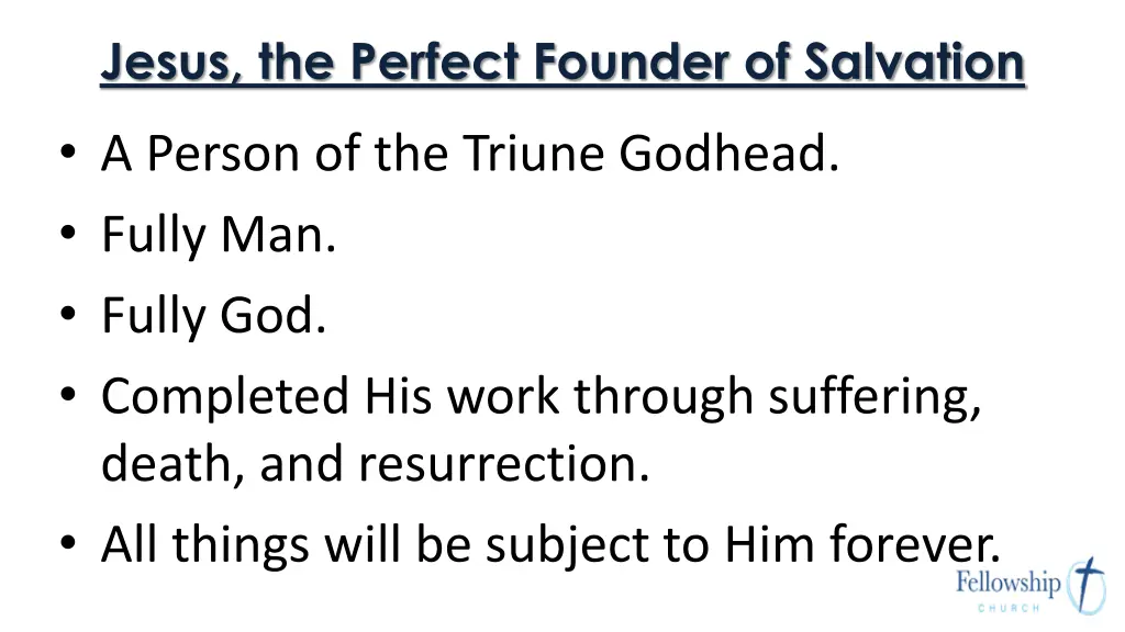 jesus the perfect founder of salvation 5