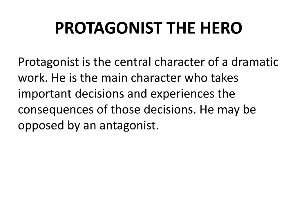 protagonist the hero