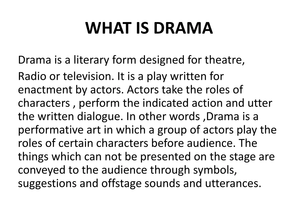 what is drama