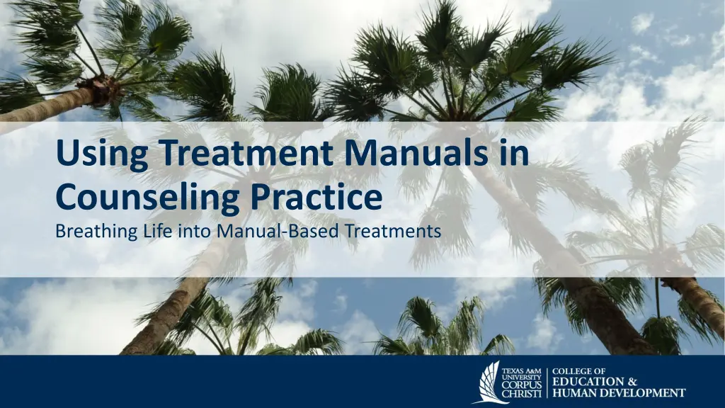 using treatment manuals in counseling practice